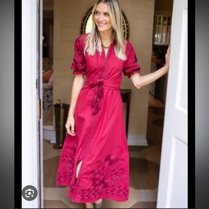 NWT XS Julia Amory Short Sleeve Coatue Caftan Midi Dress